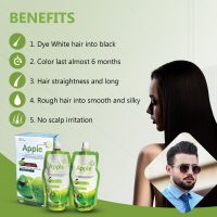 chemical-free hair dye, non-damaging black hair color, Apple ammonia-free hair cream, natural appearance hair dye, gentle hair coloring, no-harm black hair cream, easy black hair coloring, black hair enhancement, non-irritating hair cream, no-toxic black hair cream