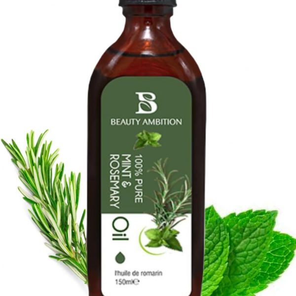 Organic Rosemary and Mint Oil Hair and Skin Care Elixir Natural Beauty Enhancer Essential Oils for Hair Growth Aromatherapy Oil Pure Rosemary Extract Mint Oil for Skin Minty Fresh Hair Oil Scalp Health Oil Dandruff Treatment Moisturizing Skin Oil Hair Strengthener DIY Hair Masks Skin Rejuvenation Herbal Beauty Oil Organic Hair Care Natural Skin Toner Hair Growth Booster