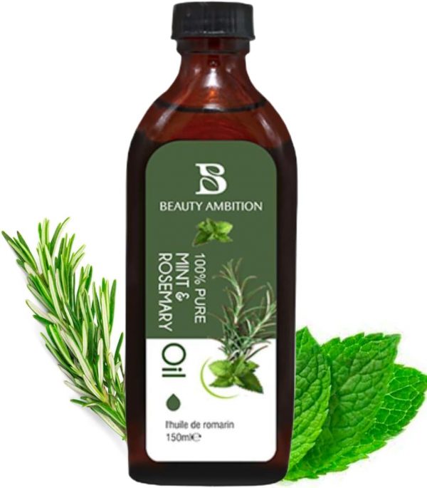 Organic Rosemary and Mint Oil Hair and Skin Care Elixir Natural Beauty Enhancer Essential Oils for Hair Growth Aromatherapy Oil Pure Rosemary Extract Mint Oil for Skin Minty Fresh Hair Oil Scalp Health Oil Dandruff Treatment Moisturizing Skin Oil Hair Strengthener DIY Hair Masks Skin Rejuvenation Herbal Beauty Oil Organic Hair Care Natural Skin Toner Hair Growth Booster